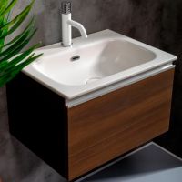 Тумба под раковину Boheme Armadi Art Vallessi 60 837-060-D подвесная Dark Oak — фото 1, Мебель для ванной