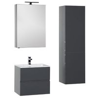 Тумба под раковину Aquanet Алвита 90 240111 подвесная Серый антрацит — фото 2, Тумбы под раковину