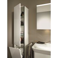 Шкаф пенал Burgbad Iveo 35 L HSIG035LF2833G0161 с бельевой корзиной подвесной Белый глянцевый — фото 3, Мебель для ванной