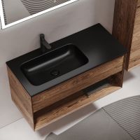 Тумба под раковину Sancos Marmi 1.0 100 L MR1.0100LECH подвесная Дуб чарльстон — фото 13, Мебель для ванной