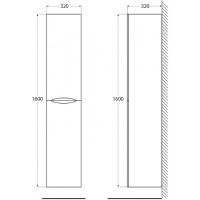 Шкаф пенал BelBagno 32 ACQUA-1600-2A-SC-BL-P подвесной Bianco Lucido — фото 5, Пеналы для ванной комнаты
