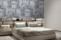 Обои Solo Voyage 168414-17 Винил на флизелине (1,06*10) Бежевый/Серый/Голубой, Геометрия/Карты/Надписи — фото 3, Обои для стен