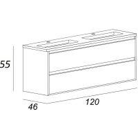 Тумба под раковину Cezares Glass 120 подвесная Bianco Lucido арт-41809 — фото 3, Тумбы под раковину