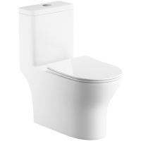 Унитаз моноблок Royce Bianco RCT-131604WH с сиденьем Микролифт — фото 1, Унитазы