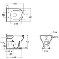 Товар: Унитаз Azzurra Charme CHVCTT000000BI приставной без сиденья - фото 4 Унитаз Azzurra Charme CHVCTT000000BI приставной без сиденья — фото 4, Унитазы