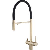 Смеситель для кухни Abber Wasser Kreis Золото матовое Черный матовый арт-AF81141G — фото 1, Смесители для кухни