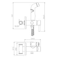 Гигиенический душ со смесителем Olive's Balear 13142BL Хром — фото 3, Гигиенические души