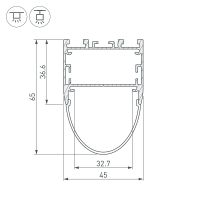 Профиль алюминиевый Arlight 036347 накладной Серебристый — фото 3, Профили для светодиодных лент