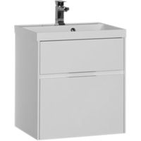 Тумба под раковину Aquanet Латина 60 179934 подвесная 2 ящика Белая — фото 1, Мебель для ванной