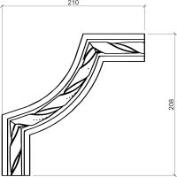 Угловой элемент Европласт 1.52.312 210x208x40 мм — фото 2, Молдинги