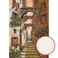 Фреска Ortograf Городской пейзаж живопись 11432 Фактура флок FLK Флизелин (1,85*2,7) Оранжевый, Город/Пейзаж/Живопись — фото 1, Фрески