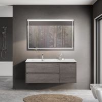 Тумба под раковину BelBagno Kraft 120 L KRAFT-1200-2C-1A-SO-CG-L подвесная Cemento Grigio — фото 10, Тумбы под раковину