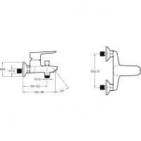 Смеситель для ванны Jacob Delafon Oscar Хром арт-E29844-CP — фото 5, Смеситель для ванны