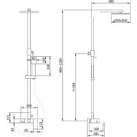 Душевая система Abber Wasserfall AF8616B Черная матовая — фото 3, Душевые стойки