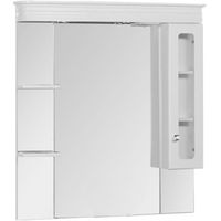 Зеркало со шкафом Aquanet Греция 110 171544 с подсветкой R Белое Swarovski — фото 1, Зеркальные шкафы в ванную