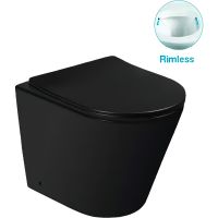 Комплект унитаза SantiLine SL-5020MB со смывным бачком SL-05 с Черной матовой клавишей смыва — фото 2, Унитазы