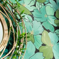 Обои Caselio Flower Power 101887124 Винил на флизелине (0,53*10,05) Зеленый, Цветы — фото 2, Обои для стен