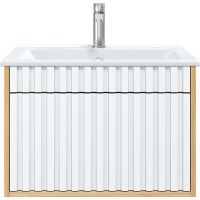 Тумба под раковину Onika Дайлер 60 подвесная Белая Дуб сонома арт-106150 — фото 2, Тумбы под раковину