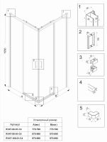 Душевой уголок Veconi Rovigo RV-47B 80x80 RV47B-80-01-C4 профиль Черный матовый стекло прозрачное — фото 4, Квадратные душевые уголки
