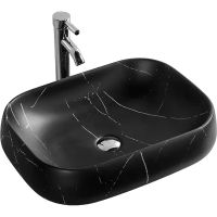 Раковина-чаша Ceruttispa 57 CR0086 MMB1 СТ9544 Черный матовый мрамор — фото 1, Раковины накладные