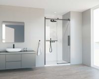 Душевая дверь Vincea Como Soft 130 VDS-1CS130CLGM профиль Вороненая сталь стекло прозрачное — фото 3, Душевые двери в нишу