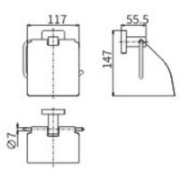 Держатель туалетной бумаги CeramaLux Quadro 61907 с крышкой Хром — фото 2, Держатели туалетной бумаги