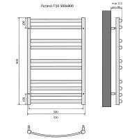 Водяной полотенцесушитель Aquatek Лугано П10 500x800 AQ DOC1080CH Хром — фото 13, Водяные полотенцесушители