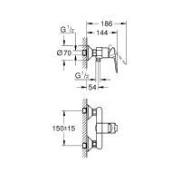 Смеситель для душа Grohe BauEdge 23636000 Хром — фото 3, Смеситель для душа