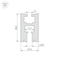 Профиль алюминиевый Arlight 013208 накладной для полок Серебристый — фото 3, Профили для светодиодных лент