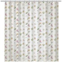 Шторка для ванны Fixsen Design Flora FX-1507 180х200 Белая с цветами — фото 1, Шторы для ванной