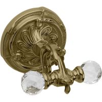 Двойной крючок Art&Max Barocco Crystal AM-1784-Br-C Бронза — фото 1, Крючки для полотенец