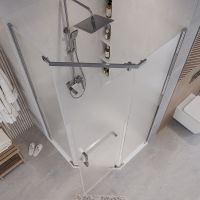 Душевой уголок Grossman Pragma 90х90 302.K33.03.9090.10.02 профиль Хром стекло шиншилла — фото 4, Душевые уголки трапеция