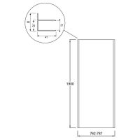 Душевая стенка Jacob Delafon Serenity 80 E14F80-GA профиль Хром стекло прозрачное — фото 2, Боковые стенки