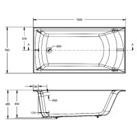 Чугунная ванна Jacob Delafon Biove 150x75 E6D903-0 с антискользящим покрытием — фото 5, Чугунные ванны