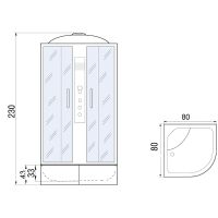 Душевая кабина River Dunay XL 80x80 TH 10000006201 с поддоном — фото 19, Душевые кабины