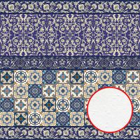Фреска Ortograf Arabesque 33436 Фактура бархат FX Флизелин (2*2) Синий/Бежевый/Белый, Орнамент — фото 1, Фрески
