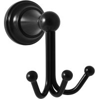 Тройной крючок Rav Slezak Morava MKA0105CMAT Черный матовый — фото 1, Крючки для полотенец