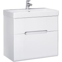 Тумба под раковину Jorno Moduo Slim 50 Mod.01.50/P/W подвесная Белый глянец — фото 1, Тумбы под раковину