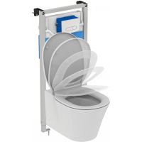 Комплект унитаза с инсталляцией Ideal Standard Connect Air PR212101 с сиденьем Микролифт и клавишей смыва Хром — фото 1, Комплекты унитаз + инсталляция