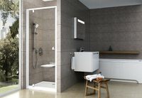 Душевая дверь Ravak Pivot PDOP1-90 03G70100Z1 профиль Белый ручка Хром стекло Transparent — фото 3, Распашные душевые двери