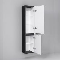 Шкаф пенал Jorno Slide 33 Sli.04.150/P/A подвесной Антрацит — фото 2, Пеналы для ванной комнаты