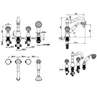 Смеситель на борт ванны Boheme Provanse 394 Бронза — фото 2, Смесители