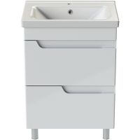 Тумба с раковиной Orange Topline-Milano 60 TM60-02+RA Белый глянец — фото 1, Тумбы с раковиной