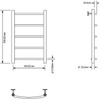 Водяной полотенцесушитель Aquanet Romeo 60x40 266723 Хром — фото 2, Водяные полотенцесушители