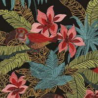 Обои Alessandro Allori Grace 1801-5 Винил на флизелине (1,06*10,05) Красный/Черный, Цветы — фото 1, Обои для стен