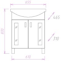 Товар: Тумба под раковину Onika Кристалл 65.18 106545 Белая - фото 3 Тумба под раковину Onika Кристалл 65.18 106545 Белая — фото 3, Тумбы под раковину