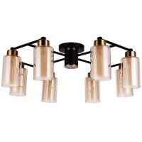 Люстра Artelamp Leo A7027PL-8BK Янтарная Бронза Черная — фото 1, Люстры