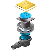 Душевой трап Pestan Confluo Standard 13000132 с решеткой Золото глянец — фото 1, Трапы для душа