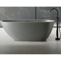 Ванна из искусственного камня Abber Dortmund 170x75 AM9911MLG Светло-серая матовая без гидромассажа — фото 1, Ванны