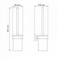 Ершик для туалета WasserKRAFT Asphe Розовое золото арт-K-77727 — фото 3, Ершики для унитаза